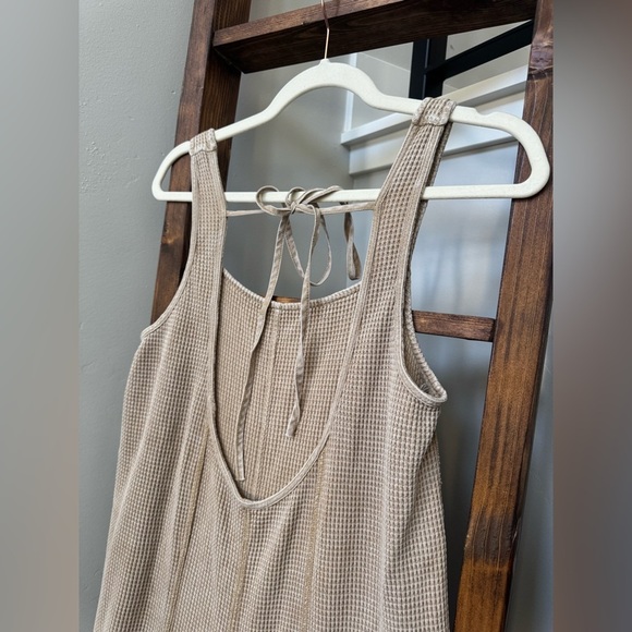 Mono B Beige Boho Jumpsuit with Pockets - Picture 4 of 7